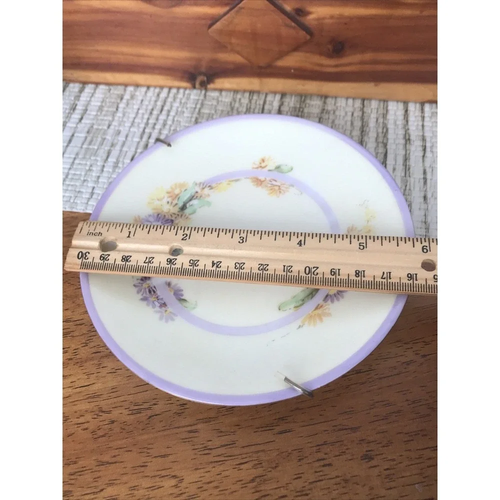 Vintage Limoges France‎ Floral Decorative Plate Wall Hanging Lavender Trim